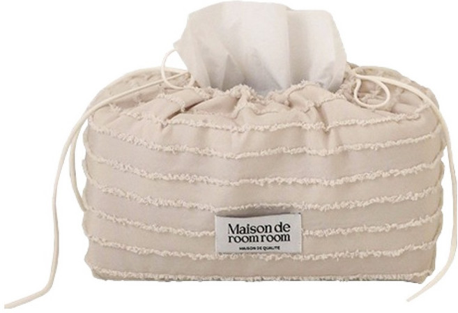 메종드룸룸 링링 테슬 각티슈 케이스, 베이지