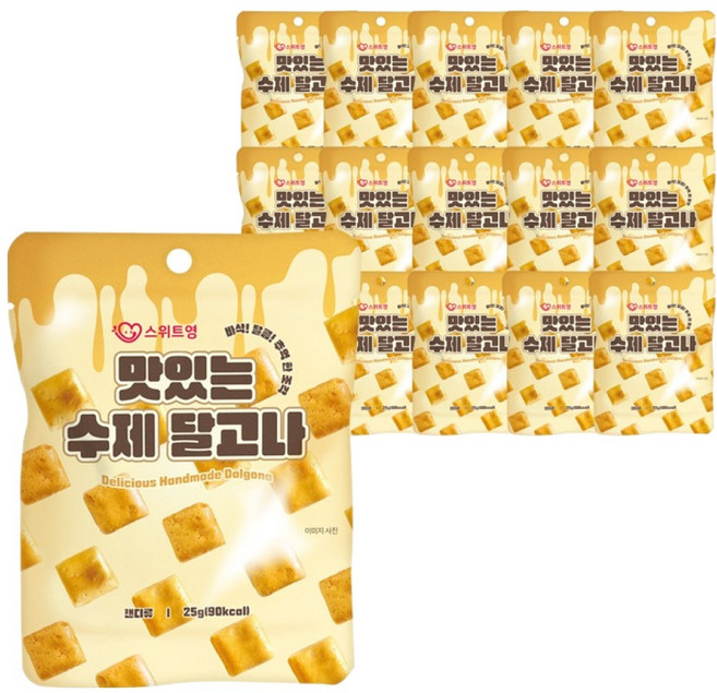 스위트영 맛있는 수제 달고나 캔디, 25g, 15개