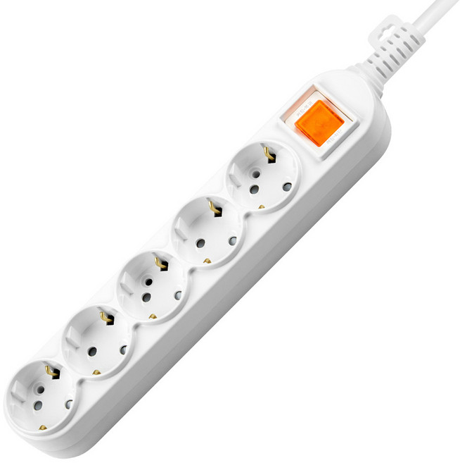 대한이라이트 W라이트 멀티탭 메인 스위치 5구, 화이트, 1개, 1.5m