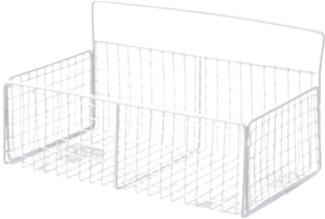 디블릭 모던 철제 철망바스켓 안심 선반 무타공 걸이, 화이트, 1개