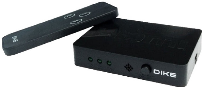 DIKE 多功能3進1出HDMI切換器附遙控器, 1個, DAO510