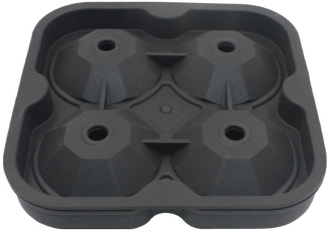 小麥購物 鑽石造型矽膠製冰盒 L973, 黑色, 1個