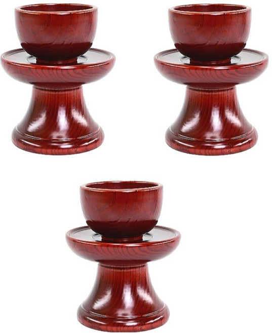 남원목기 공예사 문화재 물푸레 술잔 + 잔대 세트, 3세트