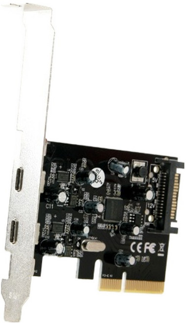 컴스 USB 3.1 카드 Type C 2포트 PCI-E 배속 USB 포트 가이드 PCI Express 브라켓, SW813, 1개