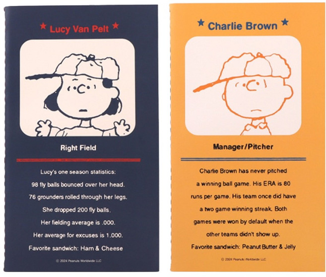 피너츠 75주년 스티치노트 B타입 2종 세트, 네이비, 옐로우, 1세트