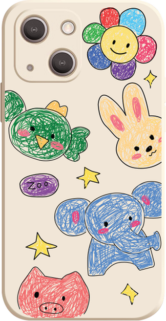 hottmall 動物農場印花米色手機殼