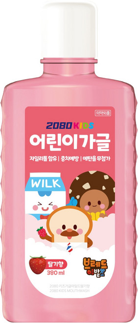 2080 키즈 어린이 가글 마일드 딸기향, 1개, 380ml