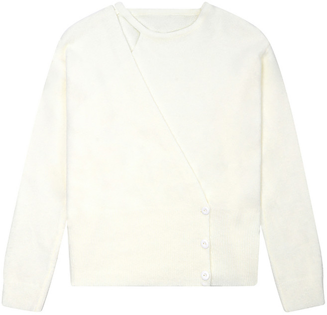 비키 여성용 오픈 슬릿 라운드 랩 니트 THUCI2904