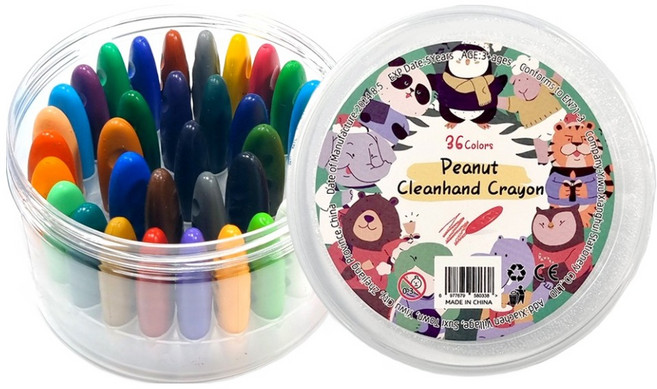 DGRM 손에묻지 않는 베이비 크레용, 1개, 36색