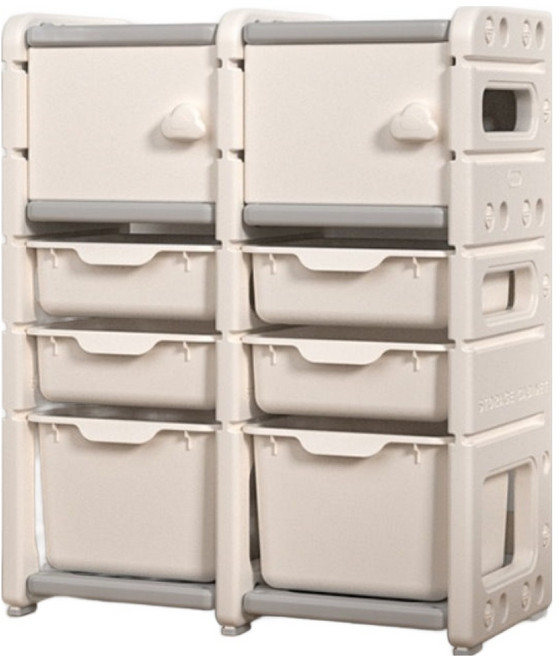 lilikoko 哩哩摳摳 1號收納架, 4層, 組合3 暮雲灰