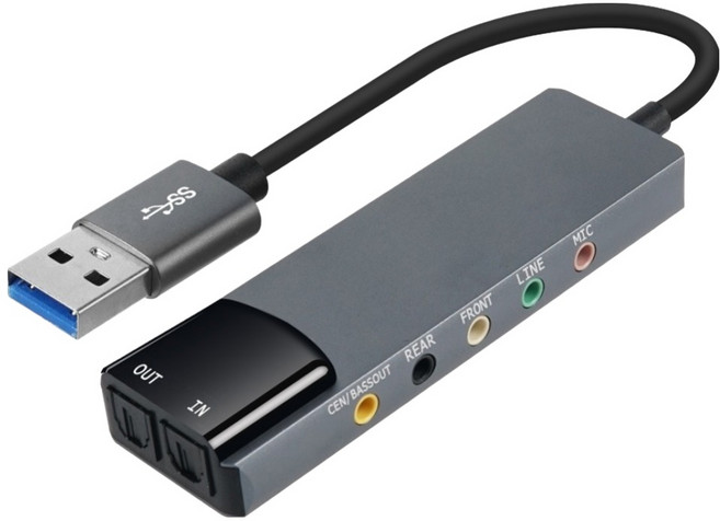 컴스 멀티 5.1채널 USB 오디오 사운드 카드 7.1CH 지원 SPDIF, 1개, BF476