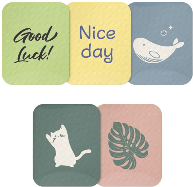 플라이토 디자인 자석 거치대 벽부착 철판 사각 40 x 50 mm 5종 세트 B, 굿럭 그린 + 나이스 옐로우 + 고래 블루 + 고양이 카키 + 몬스테라 브릭레드, 1세트