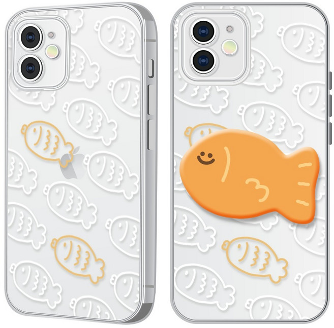 hottmall 鯽魚鯽魚 TPU 手機支架 + 印花手機殼套組