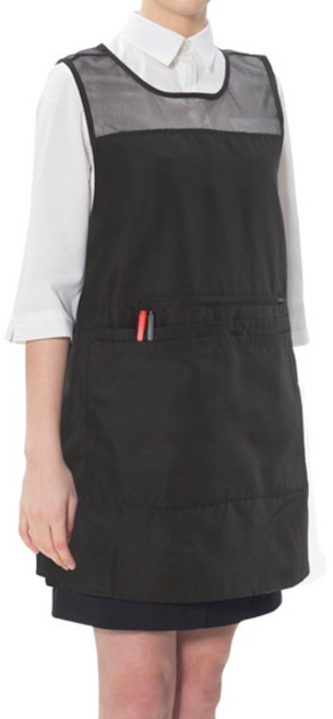 예경 전면 지퍼 포켓 망사 원피스 앞치마 대 PO-800, 검정색(PO-8006), 1개