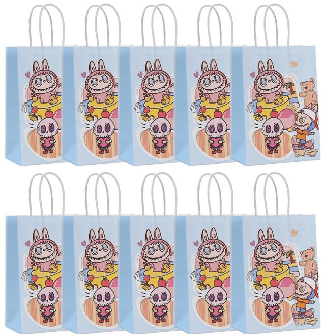 Khohimo 迷你手提生日禮物紙袋 5W0461, 藍色, 10個