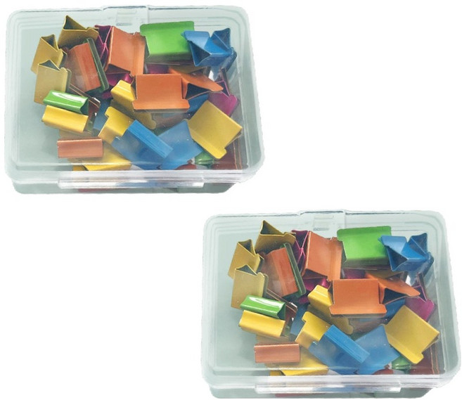 문구담 클립 혼합색상, 2개, 50개입, 소