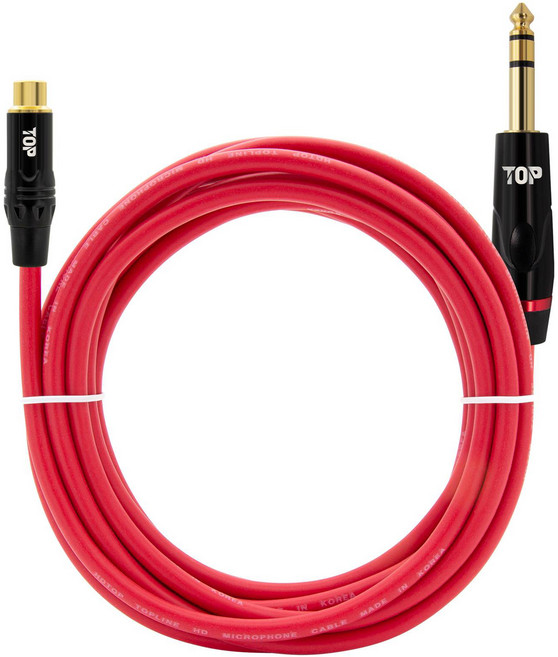 HDtop RCA 母頭轉5.5立體聲公頭連接線 紅色 HT-TP2048, 1個, 0.5m