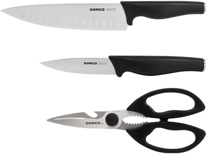 도루코 잘 안 달라붙는 식과도 3종 세트, 1개, 셰프 식도(1P) + 과도(1P) + 가위(1P)