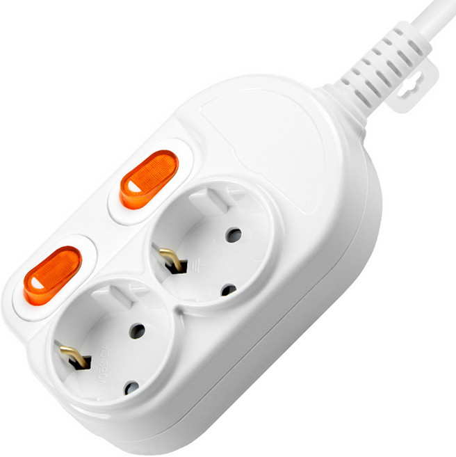 대한이라이트 W라이트 개별 스위치 멀티탭 2구 DHM-SG2C, 1.5m, 화이트, 1개