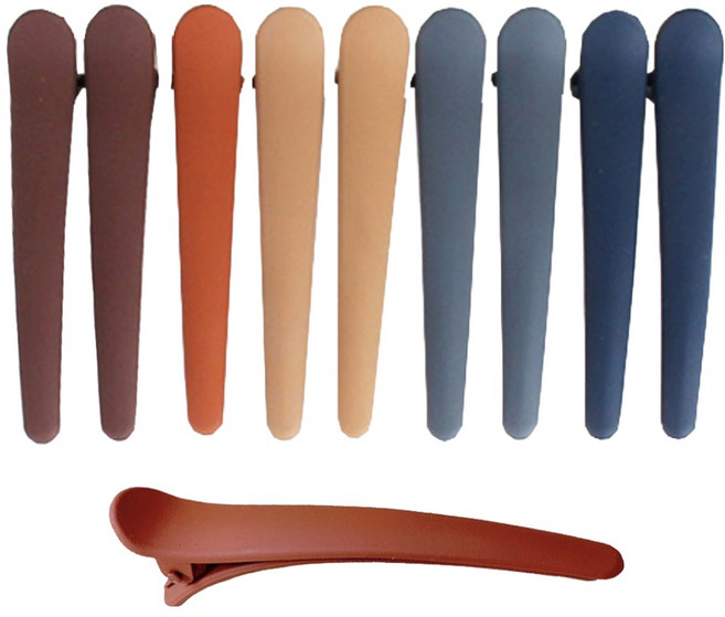 걸핀스 매트 컬러풀 심플 미용 집게핀 985 10P 세트