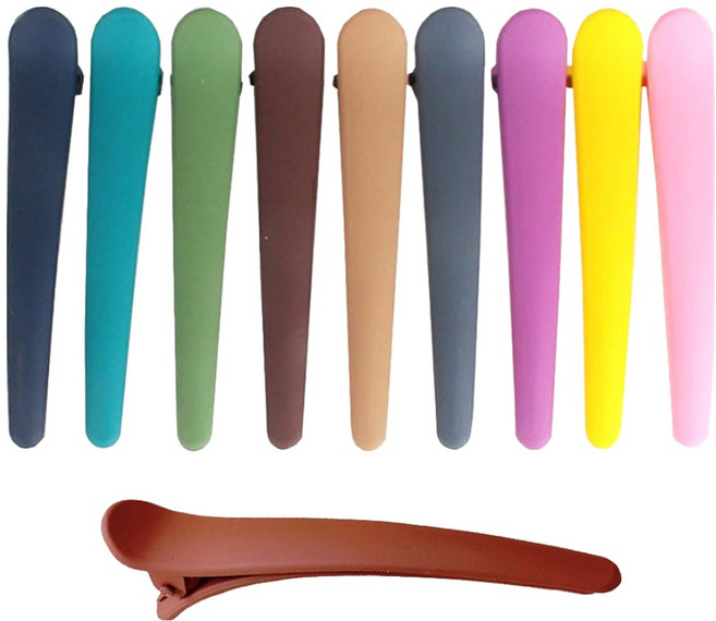 걸핀스 매트 컬러풀 심플 미용 집게핀 985 10P 세트