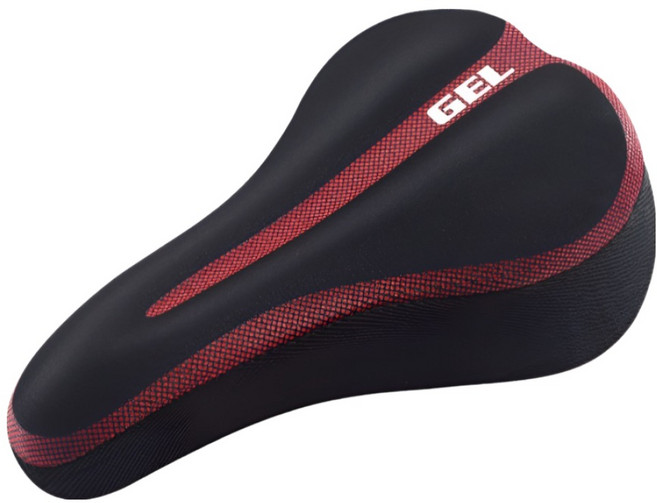 드림잇 롱라이딩 자전거 안장 커버 젤 쿠션, 레드, 1개