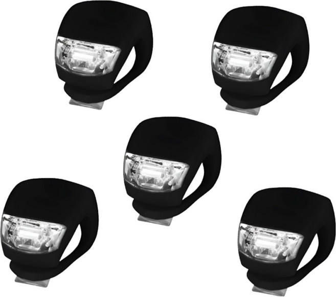 드림잇 LED 자전거 실리콘 라이트 전조등 안전등 5p, 블랙, 1개