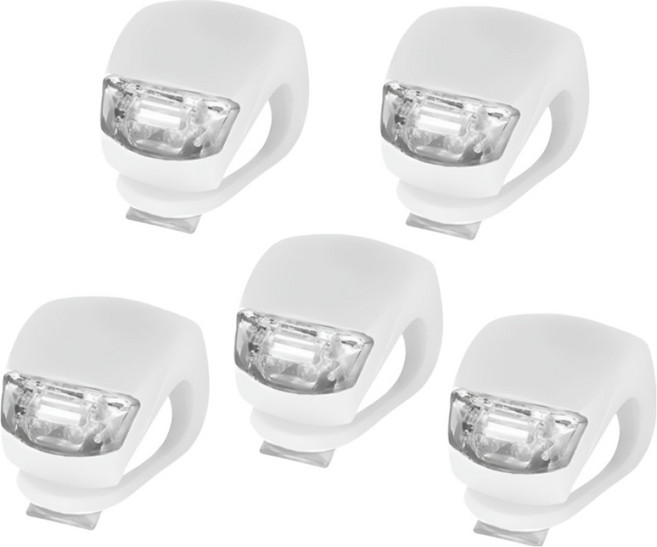 드림잇 LED 자전거 실리콘 라이트 전조등 안전등 5p, 화이트, 1개