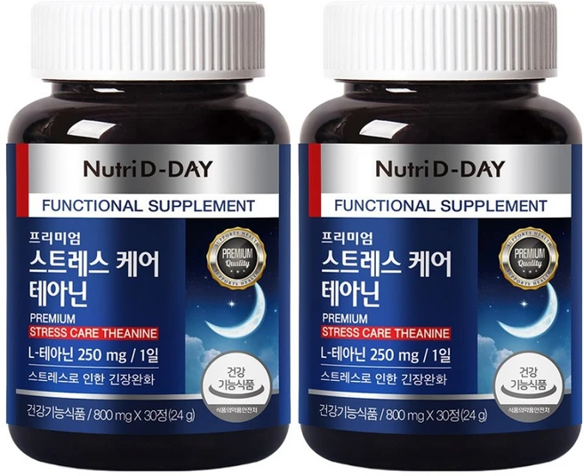뉴트리디데이 스트레스 케어 테아닌 30정, 24g, 2개 - 쿠팡