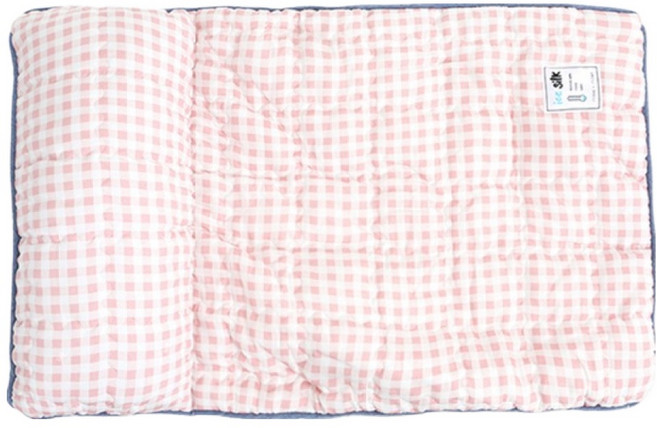 이츠독 반려동물 인견 프리미엄 쿨링 매트, 체크핑크, 1개