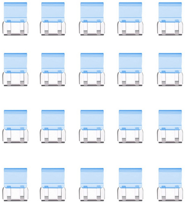 문구담 멀티 푸시 핸드 클립 종이 문서 고정 바인딩 03 파란, 1개, 20개입, 소