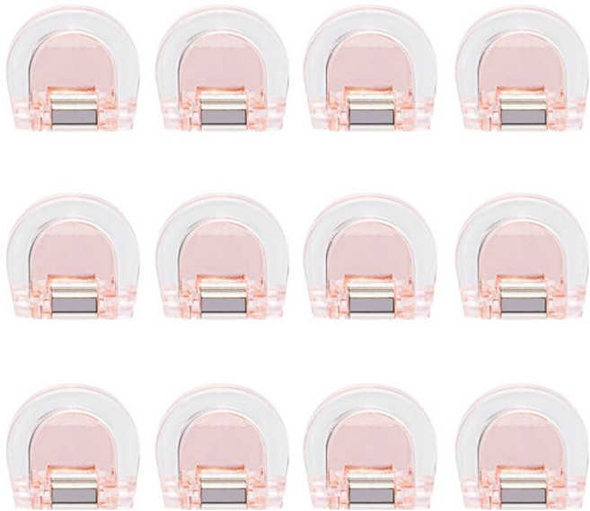 문구담 멀티 반달 클립 접이식 D형 집게 03 빨간색, 1개, 12개입, 소