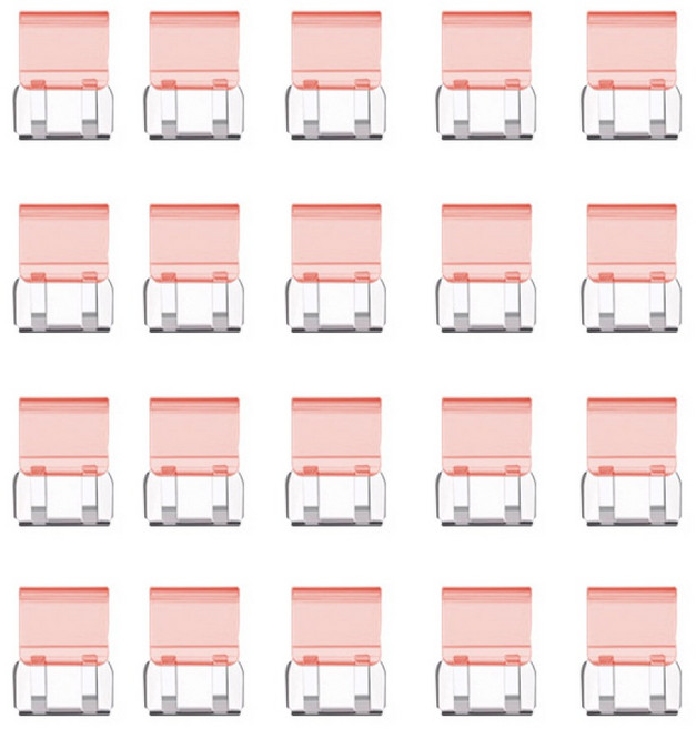 문구담 멀티 푸시 핸드 클립 종이 문서 고정 바인딩 06 빨간, 1개, 20개입, 소