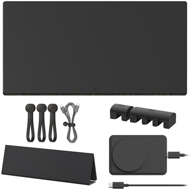 엘라고 프리미엄 풀패키지 데스크매트 5종 세트, 블랙