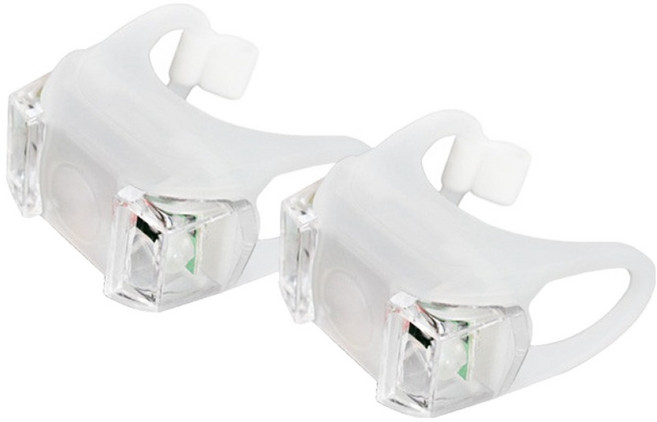 트레벨로 LED 실리콘 자전거 라이트 후미등 2p, 화이트, 1개