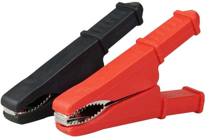 컴스 Coms 악어 클립 적색 + 흑색 세트 BF277, 1세트