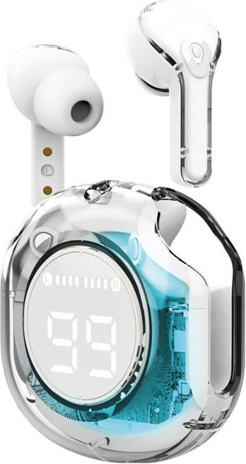 블레트 Be Pods+ LED 무선 블루투스 이어폰 BLTTW-CL-12-XT 투명 + 화이트 6시간 방수가능