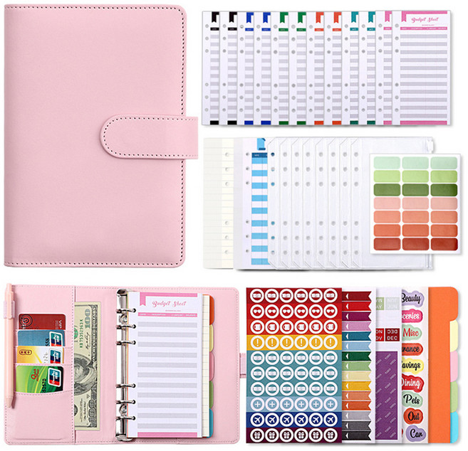 아트조이 A6 마카롱 다이어리 현금 바인더, 핑크, 1개