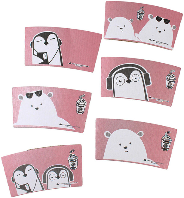 아이엔피 92파이 베어 & 펭귄 홀더 로즈핑크 디자인 랜덤발송, 1개, 50개입