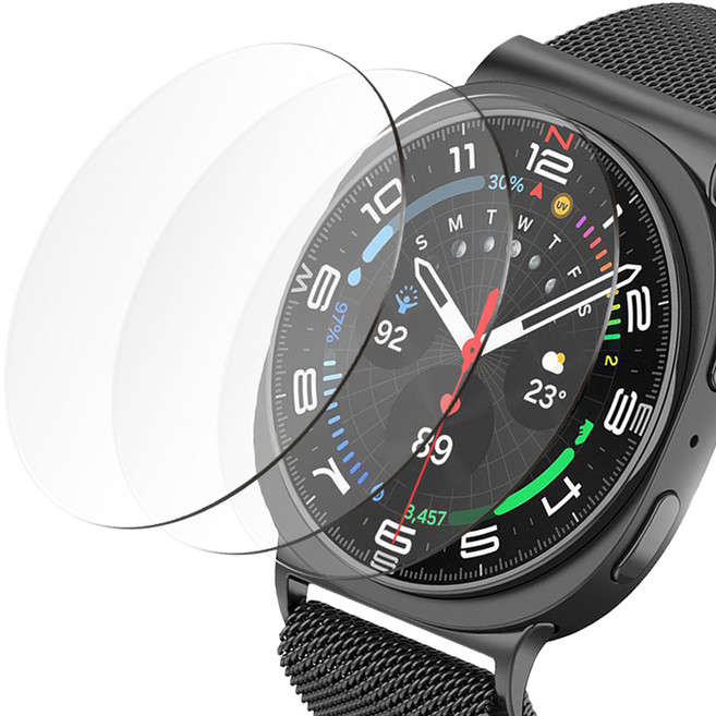 루아러블 갤럭시워치 강화유리 9H 고강도 풀커버 액정보호필름 3p 세트, 투명, 1세트