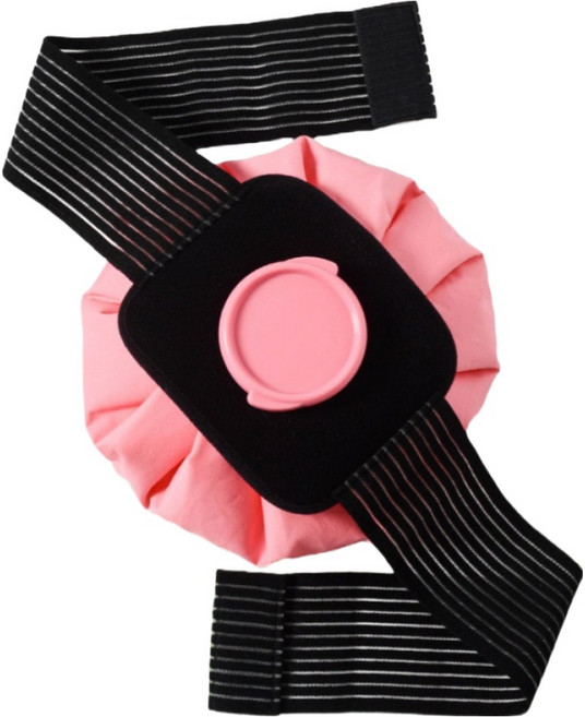 플로우코드 냉찜질 얼음 주머니 + 스트랩 세트 핑크 M, 1세트