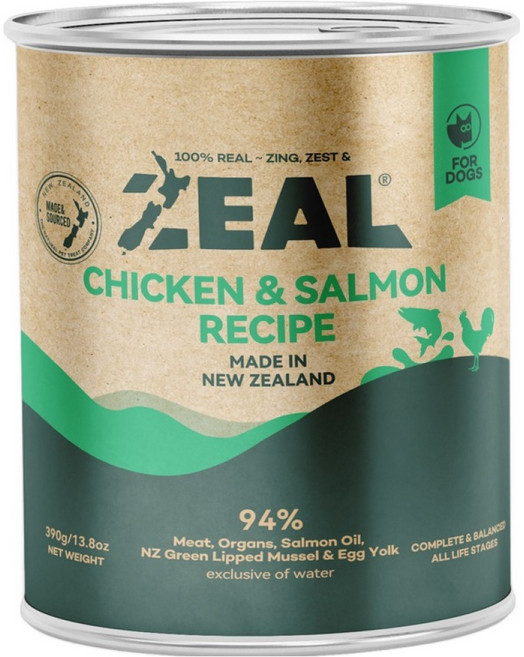 질 전연령 강아지 습식 주식캔, 390g, 1개, 닭+연어