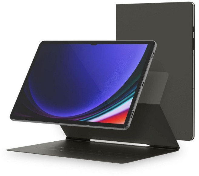 지에스비케이스 갤럭시탭 마그네틱 자석 북커버 슬림 케이스, 그레이, 1개