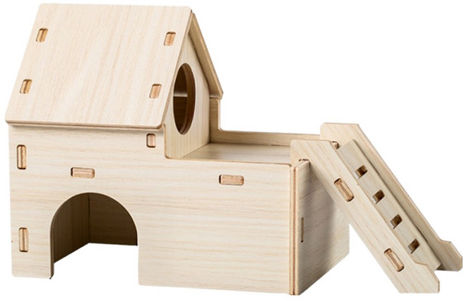 레몽크리프 파충류 크레 햄스터 피그미 이층집 은신처, 네추럴, 1개