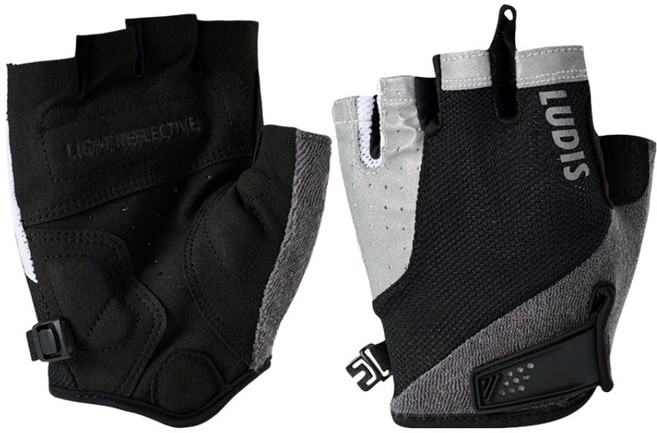 루디스 라이딩 자전거 바이크 5컷 야간 안전 반장갑 양손 세트 LGM4750E, 블랙, 1세트