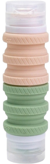 마마초이스 실리콘 접이식 화장품 용기 45ml, 1개, 스킨색 + 초록색