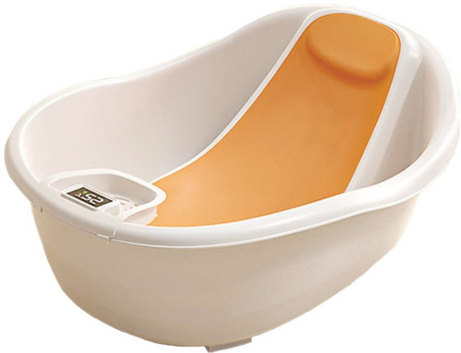 맘스아이 다움 온도감지 아기욕조, 오렌지