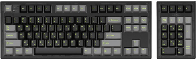 COX 옴니키원솔루션 3MODE 기계식 유무선 텐키리스 키보드 + 숫자패드 키보드 세트, Translucent Black, CFL87+21, 독자규격 스위치