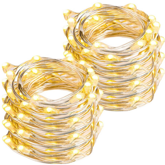 AHOYE LED燈串暖光2件組 100燈 10m, 1組, 透明色