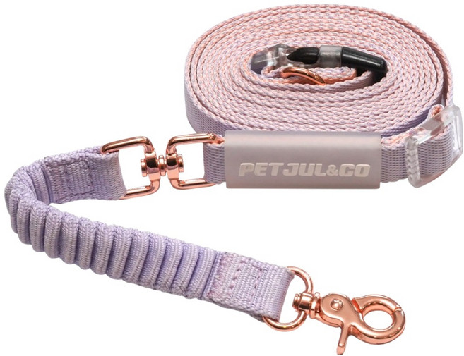 펫줄앤코 강아지 길이조절 핸즈프리 완충 리드줄, 라벤더핑크, 1개